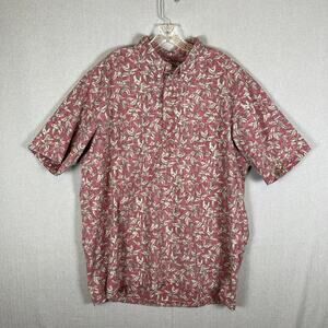 Reyn Spooner Reverse Print Hawaiian Popover Shirt Mens XXL Floral Made in Hawaii